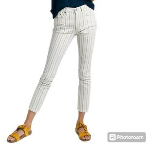 Citizen H Rocket Crop Cotton Blend High Rise Strips Jeans Size 25